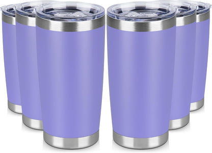 20 oz Tumbler Stainless Steel Tumblers Bulk with Lid Double Wall Insulated Coffee Tumbler Cups for Hot & Cold Drinks Powder Coated Travel Coffee Tumbler Mug Metal (Stainless Steel, 1 pack)