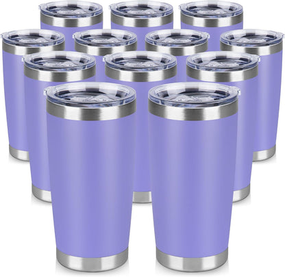 20 oz Tumbler Stainless Steel Tumblers Bulk with Lid Double Wall Insulated Coffee Tumbler Cups for Hot & Cold Drinks Powder Coated Travel Coffee Tumbler Mug Metal (Stainless Steel, 1 pack)