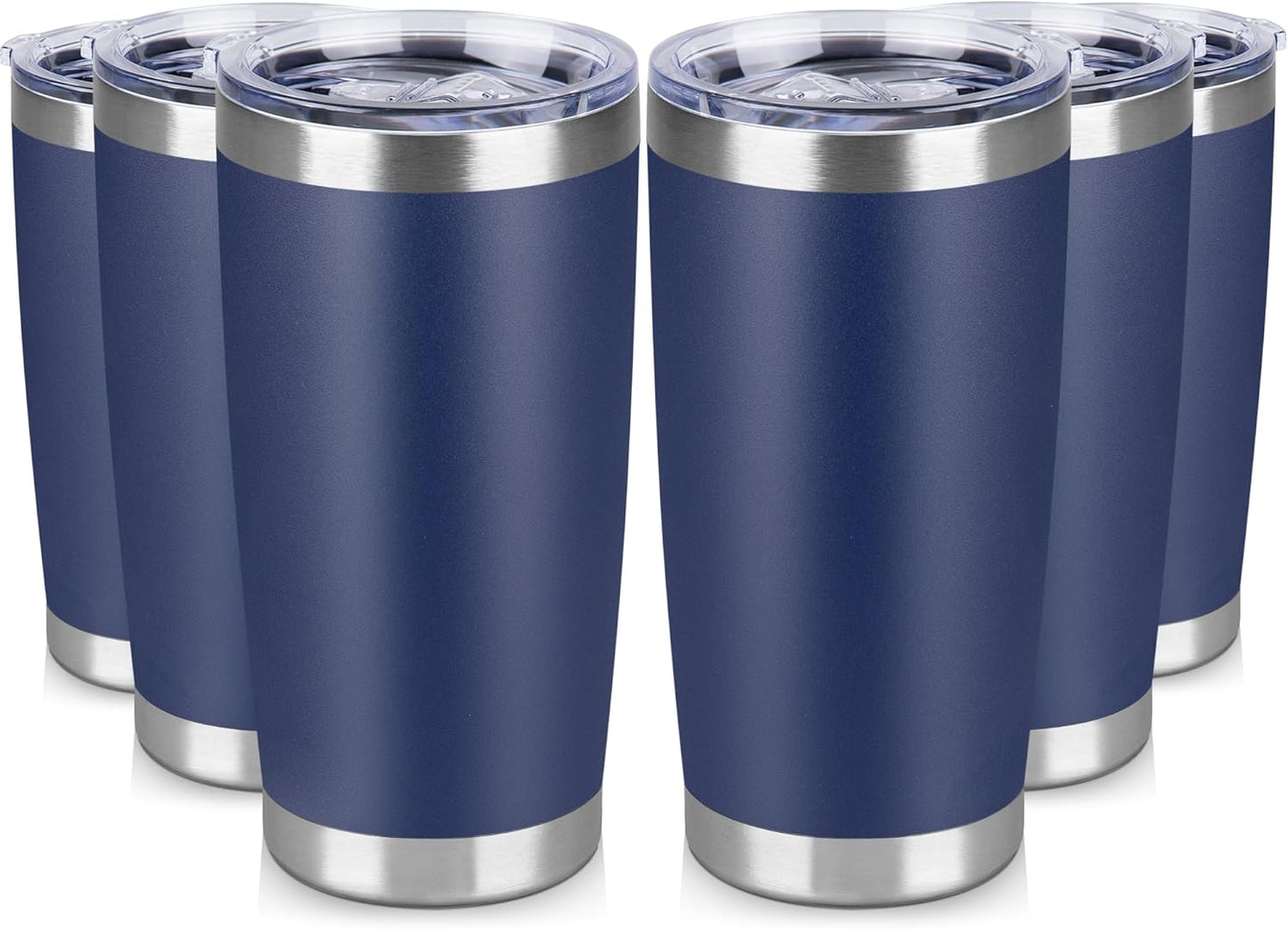 20 oz Tumbler Stainless Steel Tumblers Bulk with Lid Double Wall Insulated Coffee Tumbler Cups for Hot & Cold Drinks Powder Coated Travel Coffee Tumbler Mug Metal (Stainless Steel, 1 pack)