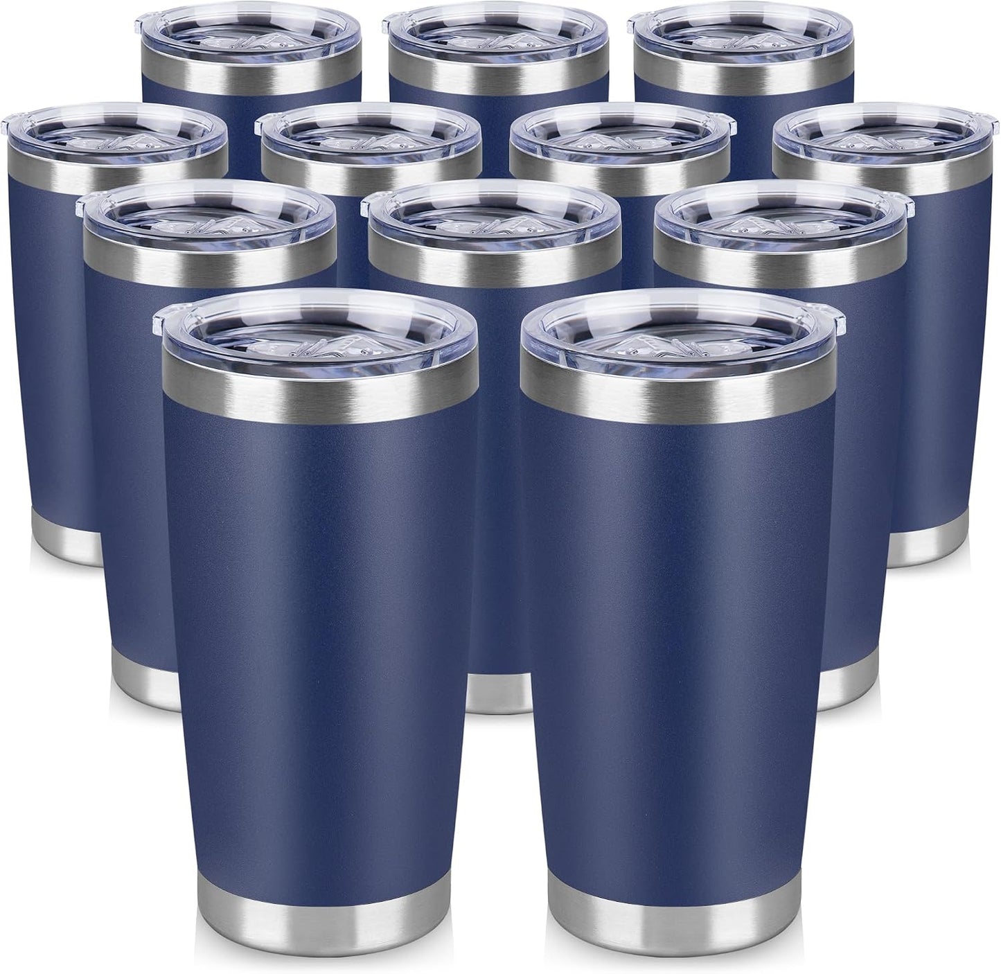 20 oz Tumbler Stainless Steel Tumblers Bulk with Lid Double Wall Insulated Coffee Tumbler Cups for Hot & Cold Drinks Powder Coated Travel Coffee Tumbler Mug Metal (Stainless Steel, 1 pack)