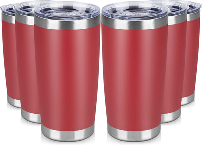 20 oz Tumbler Stainless Steel Tumblers Bulk with Lid Double Wall Insulated Coffee Tumbler Cups for Hot & Cold Drinks Powder Coated Travel Coffee Tumbler Mug Metal (Stainless Steel, 1 pack)