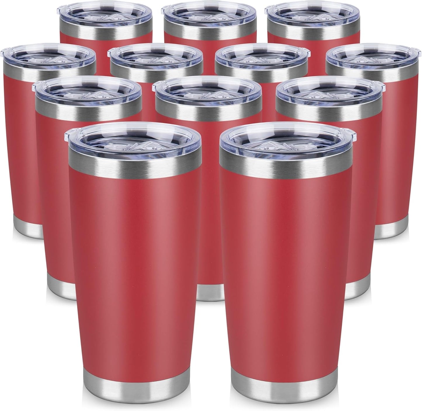 20 oz Tumbler Stainless Steel Tumblers Bulk with Lid Double Wall Insulated Coffee Tumbler Cups for Hot & Cold Drinks Powder Coated Travel Coffee Tumbler Mug Metal (Stainless Steel, 1 pack)