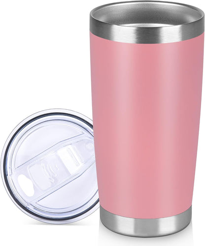 20 oz Tumbler Stainless Steel Tumblers Bulk with Lid Double Wall Insulated Coffee Tumbler Cups for Hot & Cold Drinks Powder Coated Travel Coffee Tumbler Mug Metal (Stainless Steel, 1 pack)