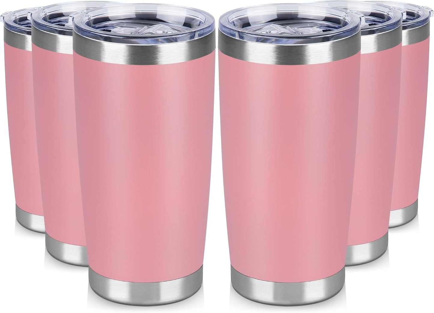 20 oz Tumbler Stainless Steel Tumblers Bulk with Lid Double Wall Insulated Coffee Tumbler Cups for Hot & Cold Drinks Powder Coated Travel Coffee Tumbler Mug Metal (Stainless Steel, 1 pack)