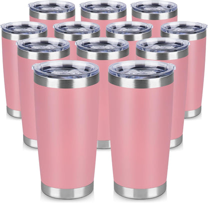 20 oz Tumbler Stainless Steel Tumblers Bulk with Lid Double Wall Insulated Coffee Tumbler Cups for Hot & Cold Drinks Powder Coated Travel Coffee Tumbler Mug Metal (Stainless Steel, 1 pack)