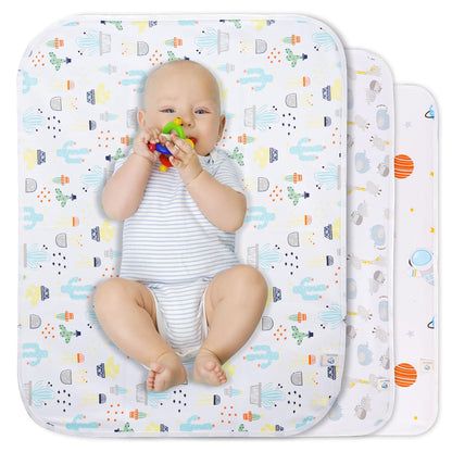 Baby Portable Changing Pad,22"x27.5"3 Pack,Cotton,Waterproof