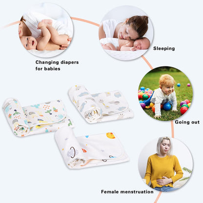 Baby Portable Changing Pad,22"x27.5"3 Pack,Cotton,Waterproof