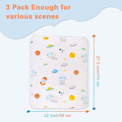 Baby Portable Changing Pad,22"x27.5"3 Pack,Cotton,Waterproof