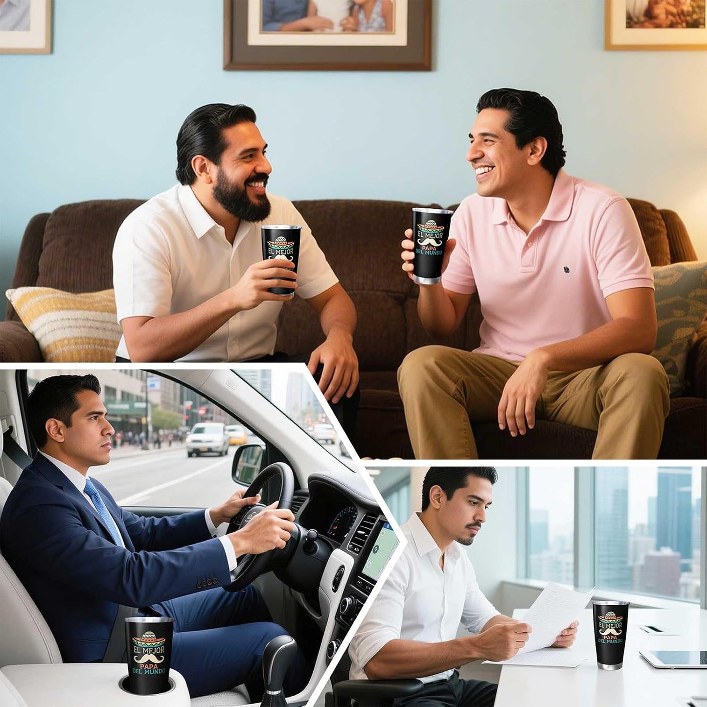 Spanish Papá Regalo 20oz Tumbler, Mexican Dad Gift for Men | Lovely Papá Mug Regalo, Heartfelt El Mejor Papa Del Mundo Present for Mexican Fathers