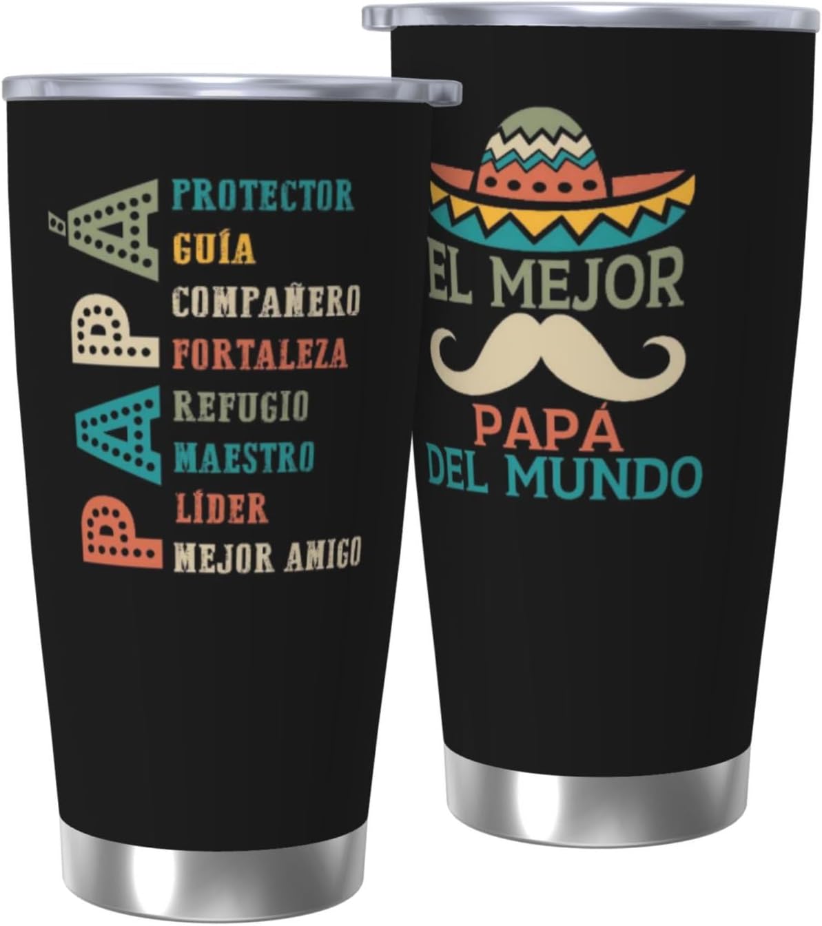 Spanish Papá Regalo 20oz Tumbler, Mexican Dad Gift for Men | Lovely Papá Mug Regalo, Heartfelt El Mejor Papa Del Mundo Present for Mexican Fathers