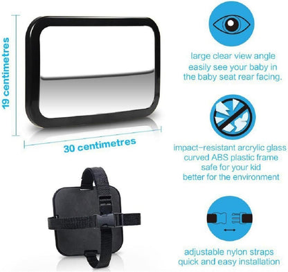 Baby Car Mirror, Rear Facing Car Seat Mirror Safety for Infant Newborn, Baby Mirror with Wide Rearview & 360° Rotation, Shatterproof & Easy Assembled Crash Tested