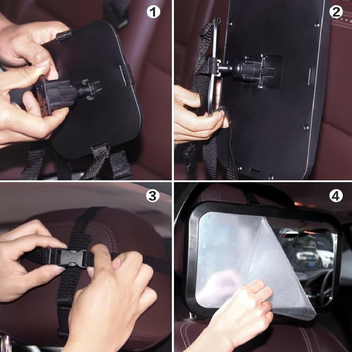 Baby Car Mirror, Rear Facing Car Seat Mirror Safety for Infant Newborn, Baby Mirror with Wide Rearview & 360° Rotation, Shatterproof & Easy Assembled Crash Tested