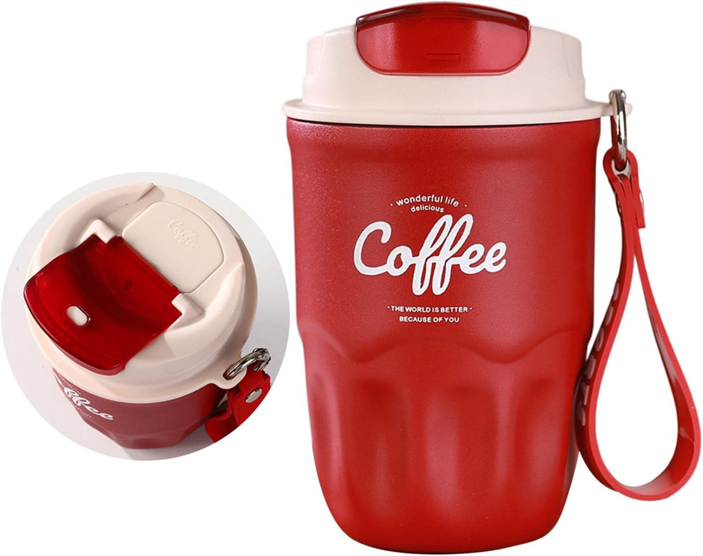 Stainless Steel Coffee Mug, Insulated Coffee Mug with Handle, Insulated -Tumbler with Lid & Handle, Leakproof, Keep Hot/Ice, Tea & Beers, for Home, Offices & Outdoor Use