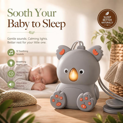 Portable White Noise Baby Sound Machine with Bluetooth Speaker and Timer