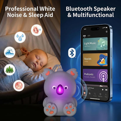 Portable White Noise Baby Sound Machine with Bluetooth Speaker and Timer