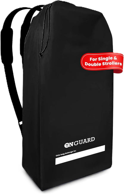 Waterproof Single and Double Stroller Bag for Airplane - Travel Stroller Cover for Air Travel and Storage - Gate Check Bag Backpack- Baby Airplane Essentials - Black