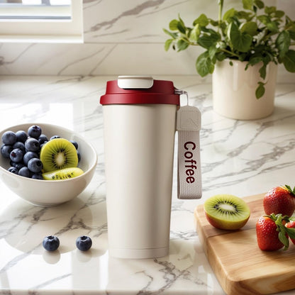 Travel Coffee Mug, 17oz Insulated Leakproof Coffee Cup with Lid, 3-In-1 Double Wall Vacuum Travel Mug, Stainless Steel Office Cup (Red)