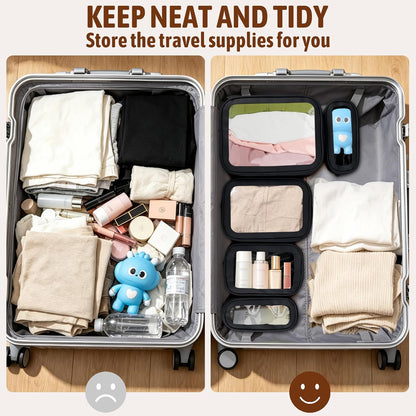 5PCS Diaper Bag Organizer Pouch, Clear TPU Waterproof Organizer Zipper Bags, Cosmetic Bag Set, TSA Approved Toiletry Bags, Travel Organizer Bag for Kids and Women