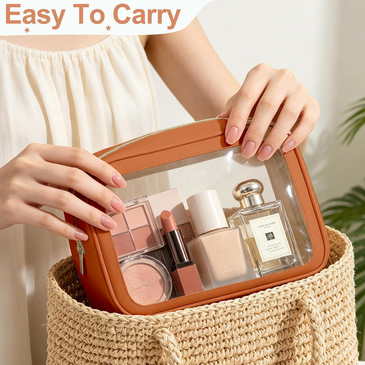 5PCS Diaper Bag Organizer Pouch, Clear TPU Waterproof Organizer Zipper Bags, Cosmetic Bag Set, TSA Approved Toiletry Bags, Travel Organizer Bag for Kids and Women