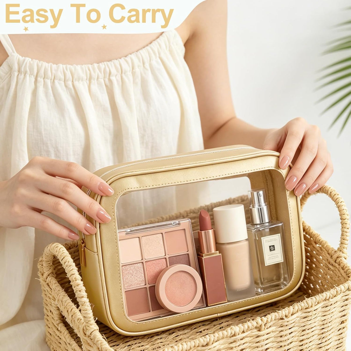 5PCS Diaper Bag Organizer Pouch, Clear TPU Waterproof Organizer Zipper Bags, Cosmetic Bag Set, TSA Approved Toiletry Bags, Travel Organizer Bag for Kids and Women