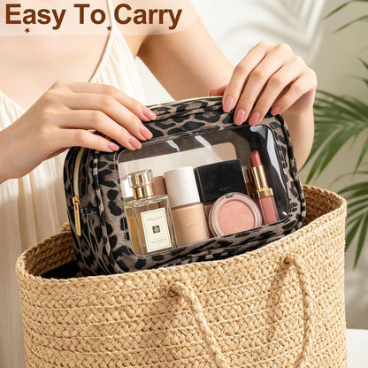 5PCS Diaper Bag Organizer Pouch, Clear TPU Waterproof Organizer Zipper Bags, Cosmetic Bag Set, TSA Approved Toiletry Bags, Travel Organizer Bag for Kids and Women