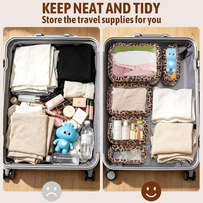 5PCS Diaper Bag Organizer Pouch, Clear TPU Waterproof Organizer Zipper Bags, Cosmetic Bag Set, TSA Approved Toiletry Bags, Travel Organizer Bag for Kids and Women