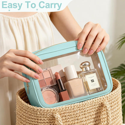 5PCS Diaper Bag Organizer Pouch, Clear TPU Waterproof Organizer Zipper Bags, Cosmetic Bag Set, TSA Approved Toiletry Bags, Travel Organizer Bag for Kids and Women