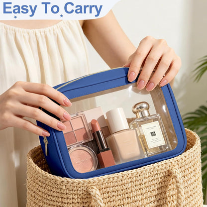 5PCS Diaper Bag Organizer Pouch, Clear TPU Waterproof Organizer Zipper Bags, Cosmetic Bag Set, TSA Approved Toiletry Bags, Travel Organizer Bag for Kids and Women
