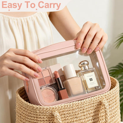 5PCS Diaper Bag Organizer Pouch, Clear TPU Waterproof Organizer Zipper Bags, Cosmetic Bag Set, TSA Approved Toiletry Bags, Travel Organizer Bag for Kids and Women