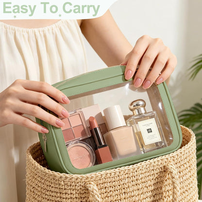 5PCS Diaper Bag Organizer Pouch, Clear TPU Waterproof Organizer Zipper Bags, Cosmetic Bag Set, TSA Approved Toiletry Bags, Travel Organizer Bag for Kids and Women