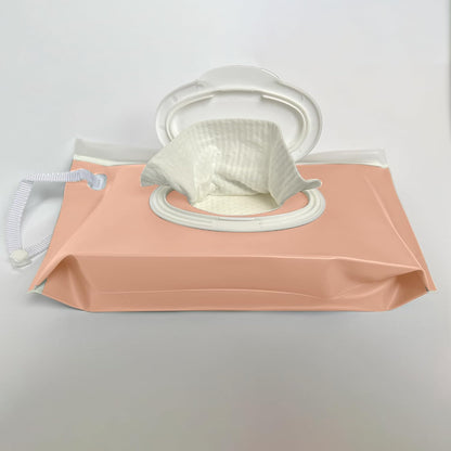 Portable Baby Wipe Case Travel Holder - Refillable Wipe Dispenser Pouches, Keeps Wipes Fresh & Moist, Lightweight, Durable, for Car, Diaper Bag, Stroller, Home & Travel (Set of 5, Pink)
