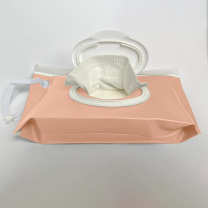 Portable Baby Wipe Case Travel Holder - Refillable Wipe Dispenser Pouches, Keeps Wipes Fresh & Moist, Lightweight, Durable, for Car, Diaper Bag, Stroller, Home & Travel (Set of 5, Pink)
