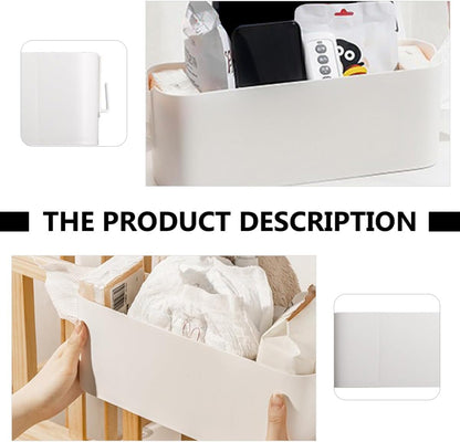 Wall Mounted Baby Bedside Diaper Storage Box PP White Organizer