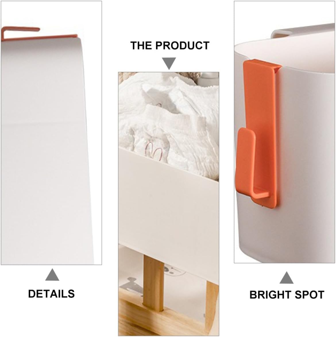 Wall Mounted Baby Bedside Diaper Storage Box PP White Organizer