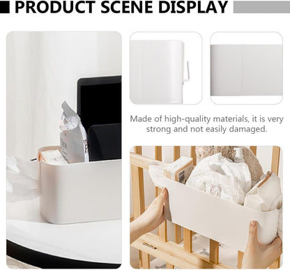 Wall Mounted Baby Bedside Diaper Storage Box PP White Organizer