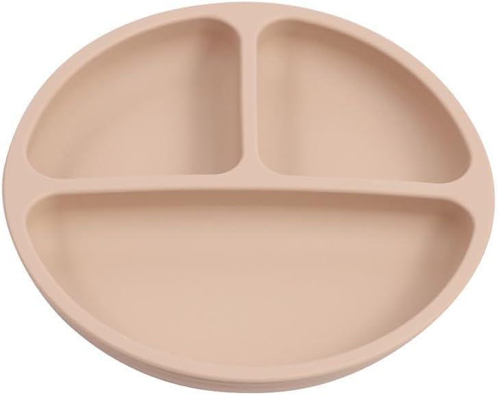 15-Piece Silicone Baby Feeding Set: Includes Suction Plates, Sippy Cup, Bowls, Utensils, Bib – Baby Led Weaning Essentials, BPA-Free, Dishwasher & Microwave Safe (Beige)