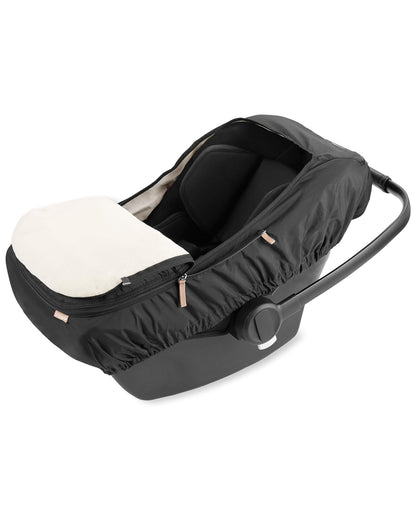 All Seasons Baby Car Seat Cover 4 in 1 Universal Fit with UPF40+ Sunshade and Water Resistant Fabric Oat