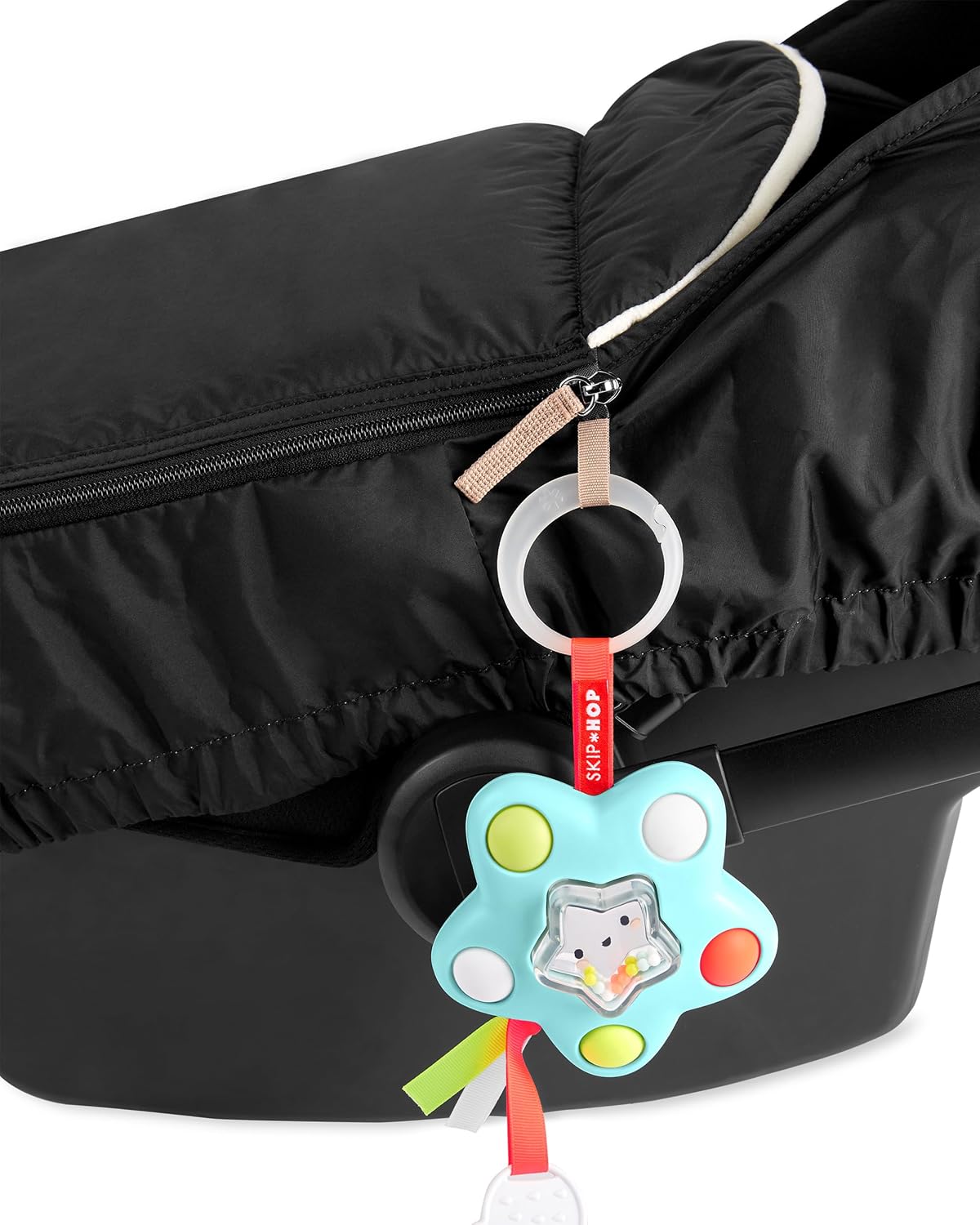 All Seasons Baby Car Seat Cover 4 in 1 Universal Fit with UPF40+ Sunshade and Water Resistant Fabric Oat