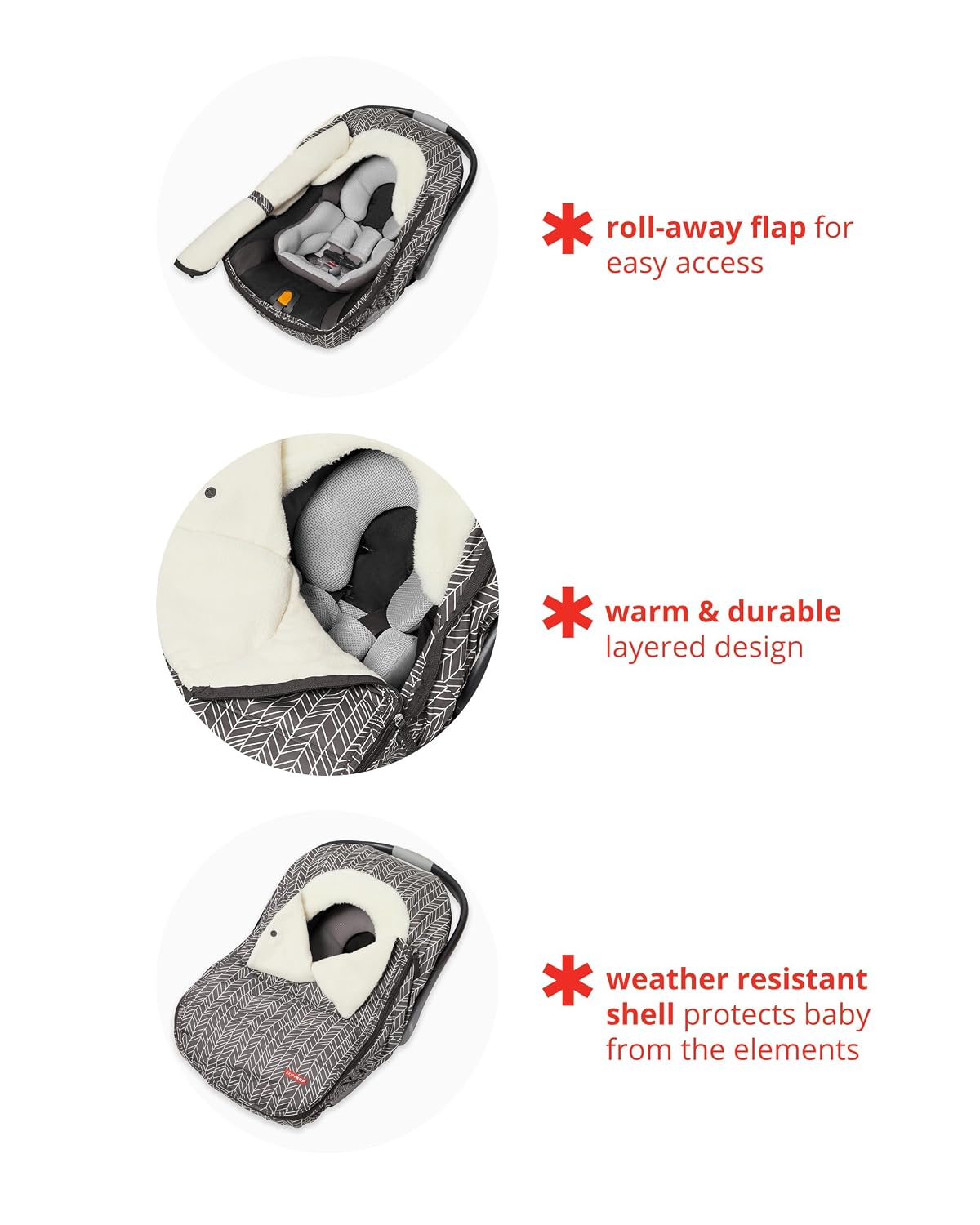 All Seasons Baby Car Seat Cover 4 in 1 Universal Fit with UPF40+ Sunshade and Water Resistant Fabric Oat