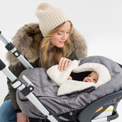 All Seasons Baby Car Seat Cover 4 in 1 Universal Fit with UPF40+ Sunshade and Water Resistant Fabric Oat