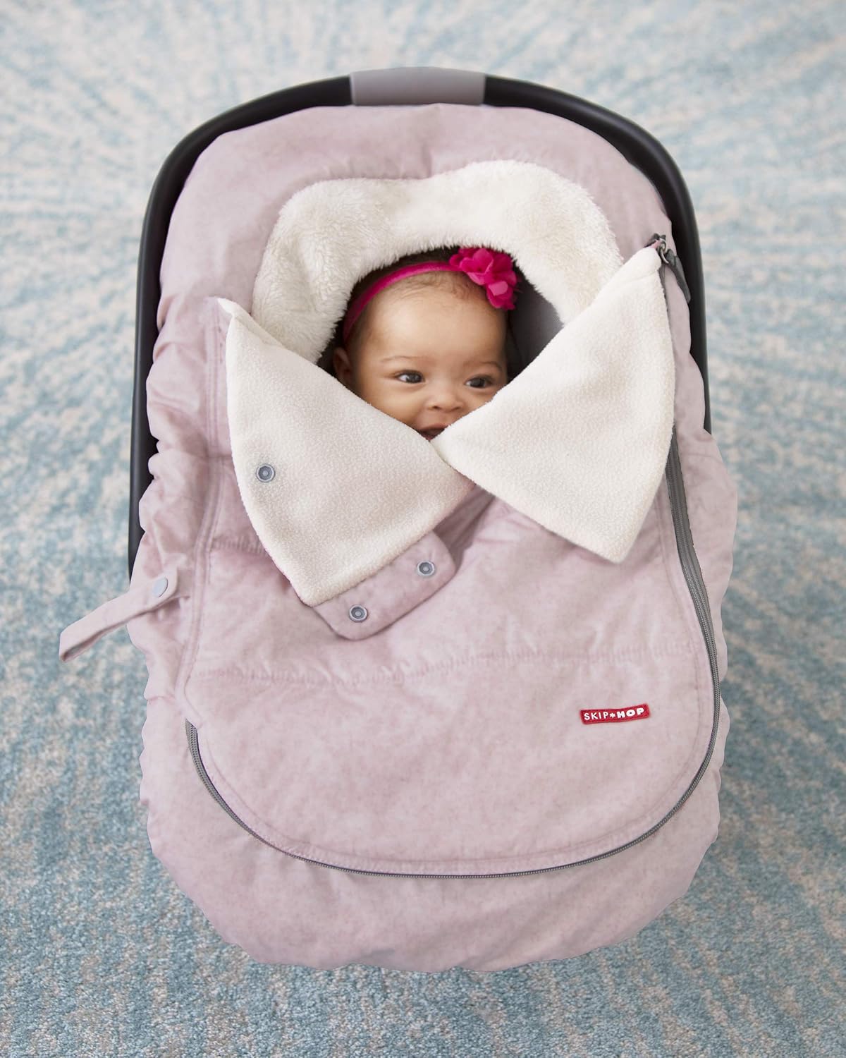All Seasons Baby Car Seat Cover 4 in 1 Universal Fit with UPF40+ Sunshade and Water Resistant Fabric Oat