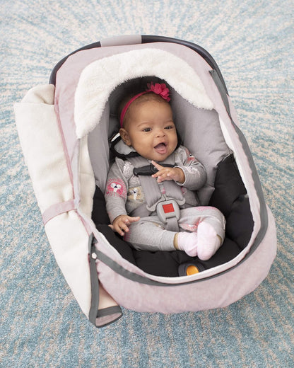 All Seasons Baby Car Seat Cover 4 in 1 Universal Fit with UPF40+ Sunshade and Water Resistant Fabric Oat