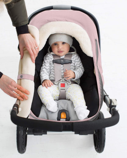 All Seasons Baby Car Seat Cover 4 in 1 Universal Fit with UPF40+ Sunshade and Water Resistant Fabric Oat