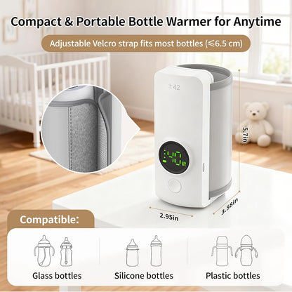 Portable Bottle Warmer, 6 Temperature Settings,6000 mAh Battery