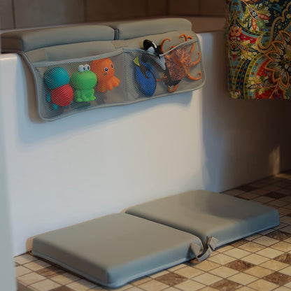 Bath Kneeler and Elbow Rest Pad - Over Tub Foam Bathtub Kneeling Pad with Storage Pockets and Suction Cups 814205