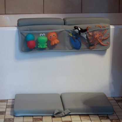 Bath Kneeler and Elbow Rest Pad - Over Tub Foam Bathtub Kneeling Pad with Storage Pockets and Suction Cups 814205