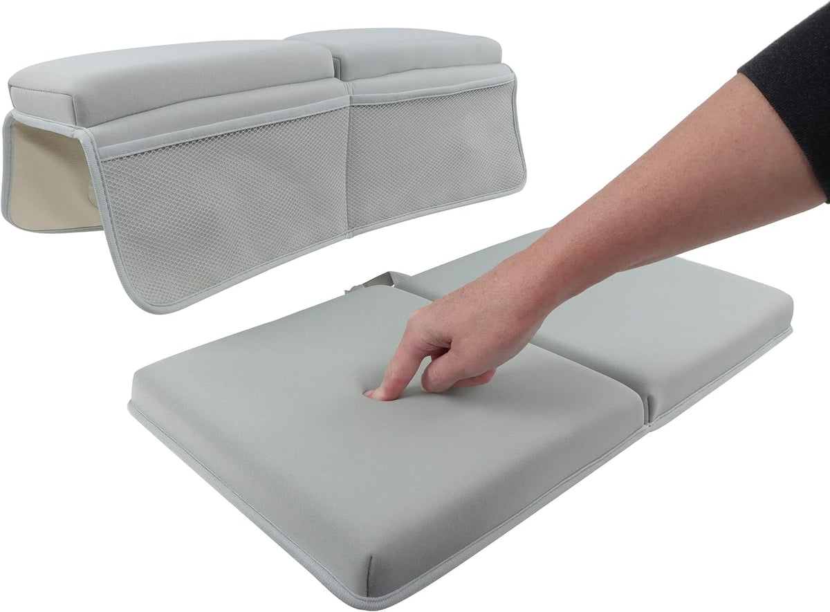 Bath Kneeler and Elbow Rest Pad - Over Tub Foam Bathtub Kneeling Pad with Storage Pockets and Suction Cups 814205