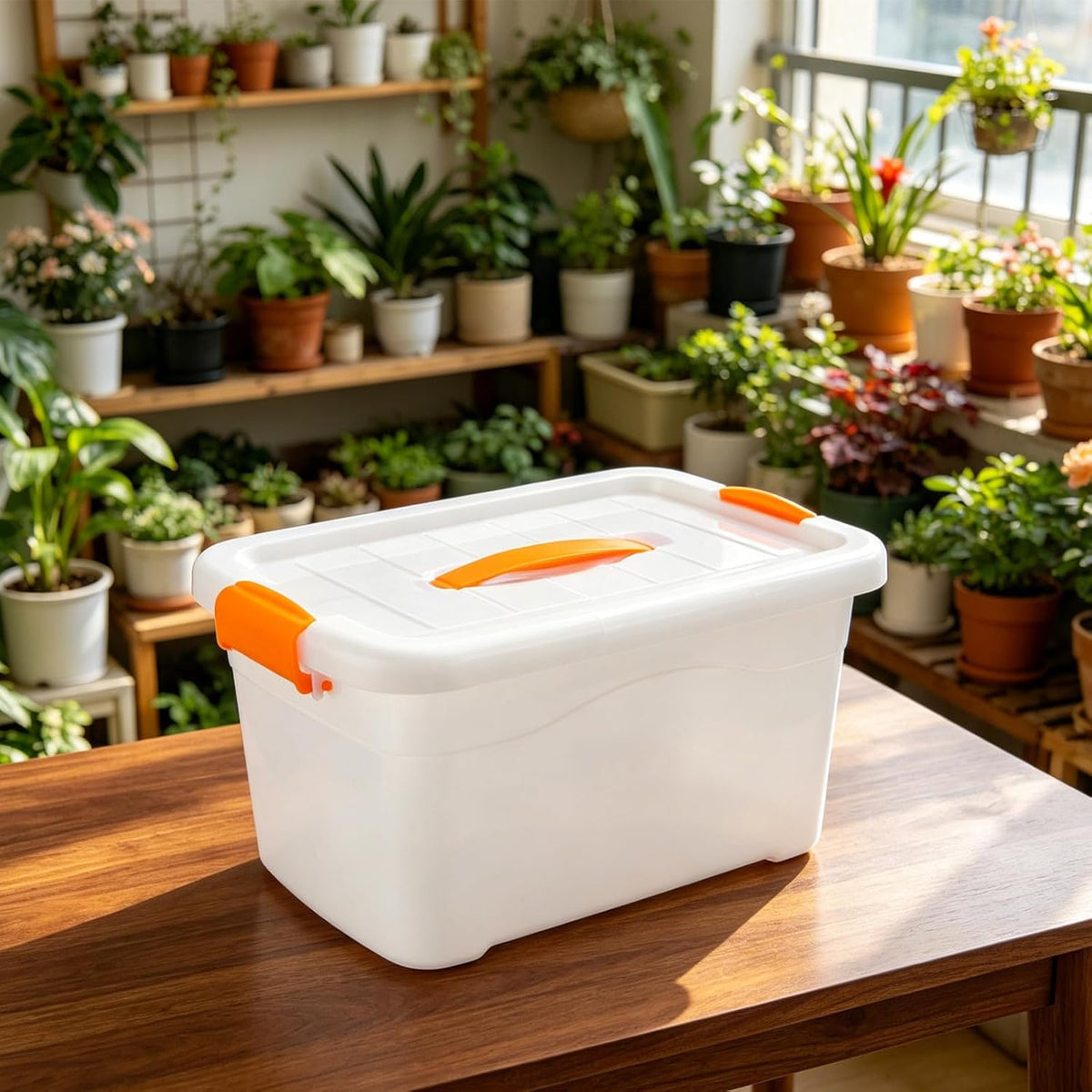 Large 10L Plastic Toy Storage Box Handle for Home Organization