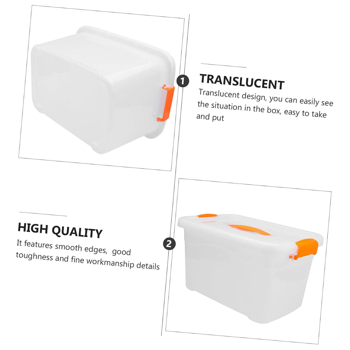 Large 10L Plastic Toy Storage Box Handle for Home Organization