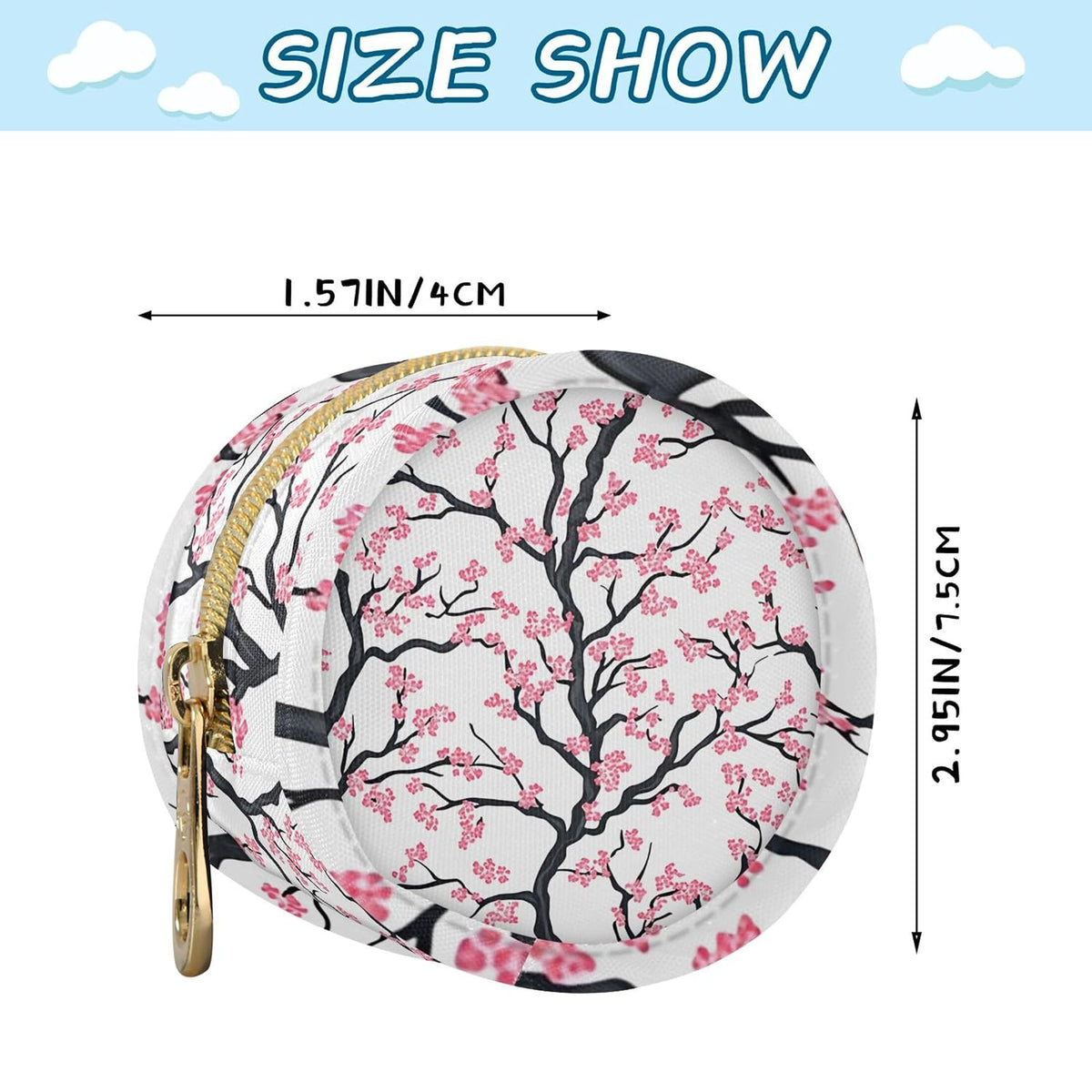 Beautiful Cherry Blossoms Baby Pacifier Holder Case, Dustproof Portable Storage Box for Diaper Bag Purse, Pacifier Storage Container for Boys & Girls